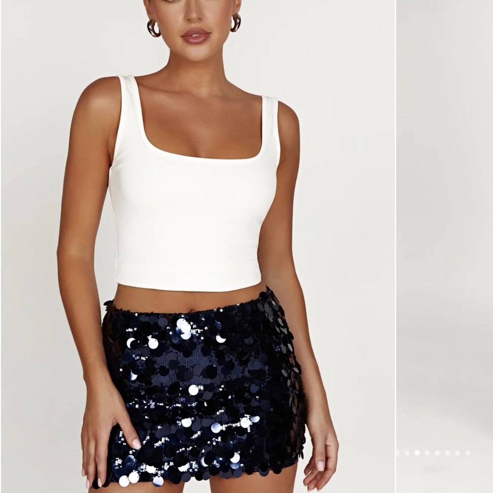 Sequin Navy Mini Skirt